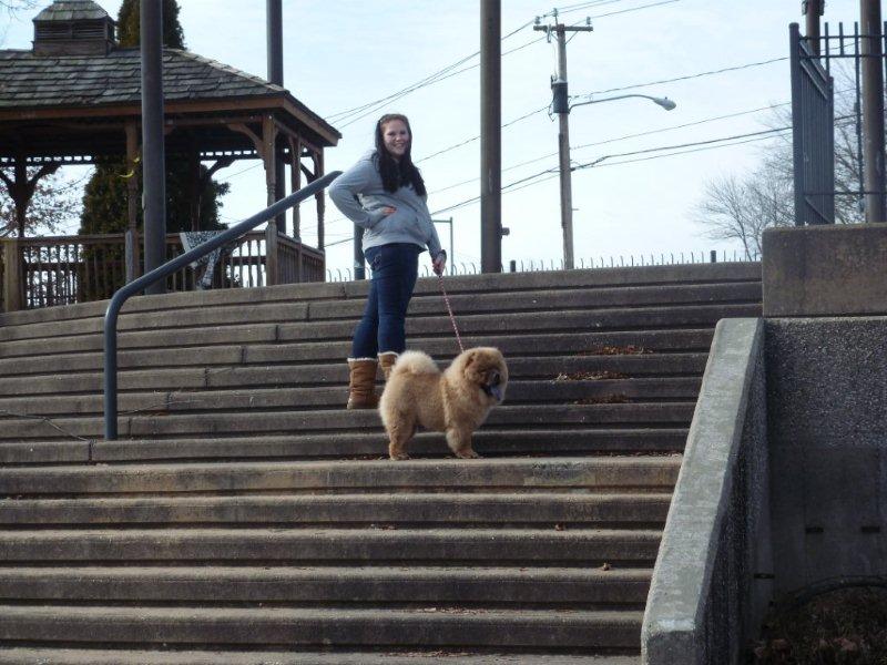 Rory and our daughter outside the Springfield AKC show