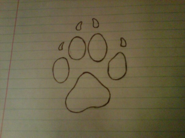 This is the outline of her paw print that I wanna get done as a tattoo on my left collarbone.