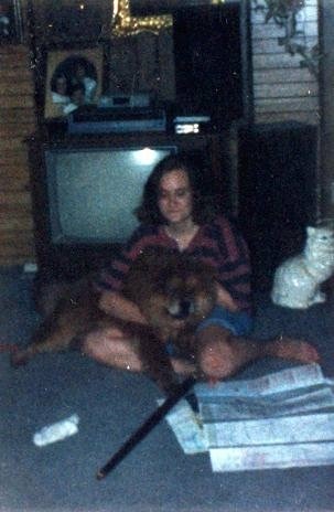 This is a photo of me with my last chow, Charlie, 25 years ago.